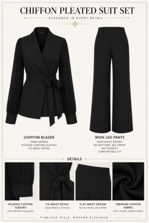 Premium Black Two-Piece Blazer Set
