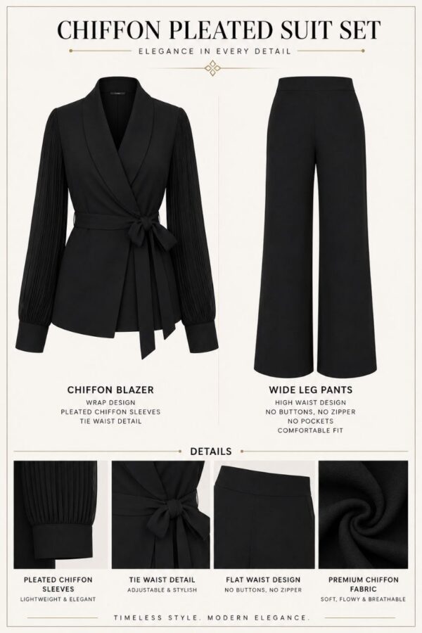 Premium Black Two-Piece Blazer Set