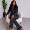 Premium Black Two-Piece Blazer Set