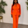 Premium Orange Two-Piece Blazer Set