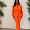 Premium Orange Two-Piece Blazer Set