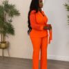 Premium Orange Two-Piece Blazer Set