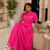 Premium Three-Piece Pink Lace Dress Set - Wholesale