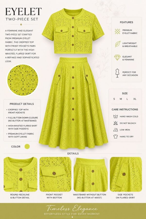 Premium Three-Piece Eyelet Set - Wholesale Fashion Collection