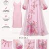 Premium Pink Boubou Dress with Floral Embroidery