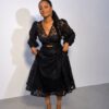 Black Lace Evening Dress