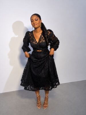 Black Lace Evening Dress