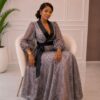 Premium Sequin Wrap Dress - Wholesale Gray Evening Gown