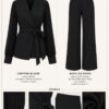 Chiffon Pleated Two-Piece Suit Set - Premium Blazer & Wide Leg Pants