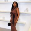 Women's Elegant Brown Crepe Suit Set - Premium Two-Piece Collection