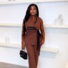 Women's Elegant Brown Crepe Suit Set - Premium Two-Piece Collection