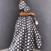 Premium Polka Dot Fit-and-Flare Dress with Bow Detail