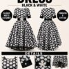 Premium Polka Dot Fit-and-Flare Dress with Bow Detail