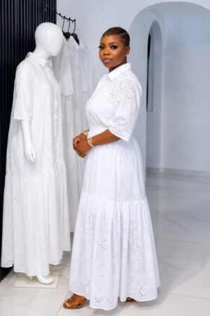 Premium White Eyelet Dress - Wholesale B2B