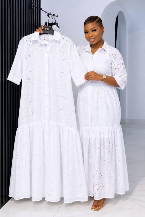 Premium White Eyelet Dress - Wholesale B2B