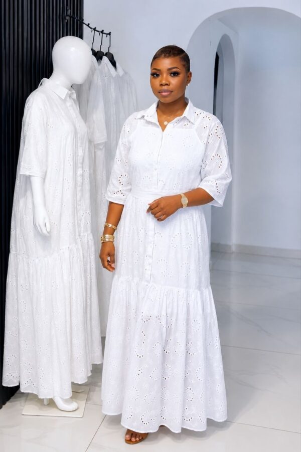 Premium White Eyelet Dress - Wholesale B2B