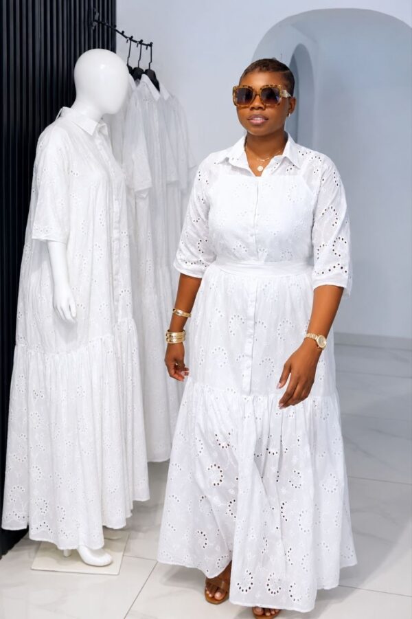 Premium White Eyelet Dress - Wholesale B2B