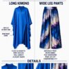 Premium Blue Kimono Pants Set
