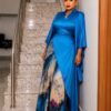 Premium Blue Kimono Pants Set