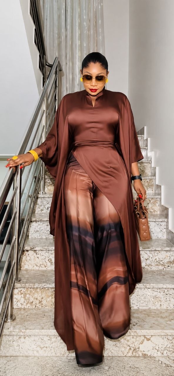 Premium Brown Kimono Pants Set - Wholesale B2B