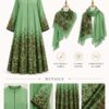 Premium Green Floral Maxi Dress