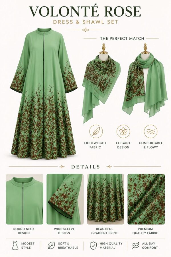 Premium Green Floral Maxi Dress