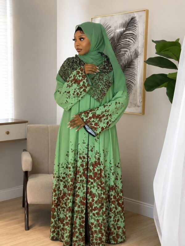 Premium Green Floral Maxi Dress