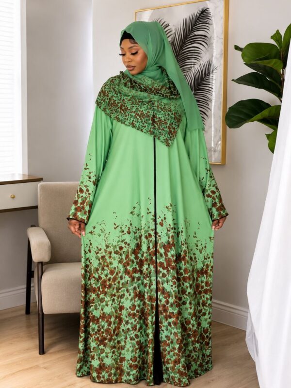 Premium Green Floral Maxi Dress