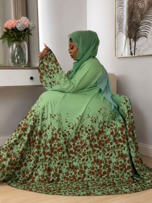 Premium Green Floral Maxi Dress