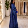 Premium Navy Blue Two-Piece Abaya Set