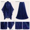 Premium Navy Blue Two-Piece Abaya Set