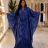 Premium Navy Blue Two-Piece Abaya Set