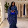 Premium Navy Blue Two-Piece Abaya Set