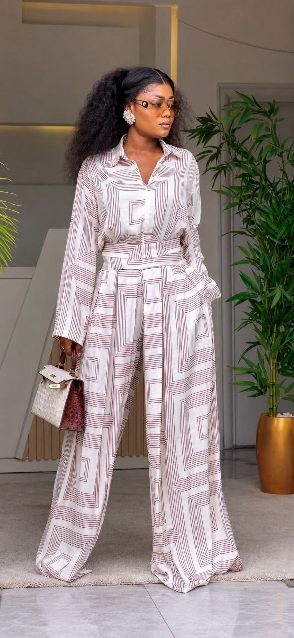 Premium Two-Piece Geometric Print Set