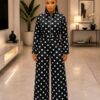 Black Polka Dot Two-Piece Set