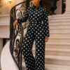 Black Polka Dot Two-Piece Set