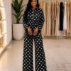 Black Polka Dot Two-Piece Set
