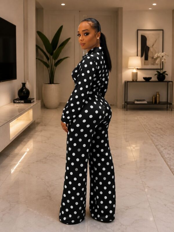 Black Polka Dot Two-Piece Set