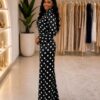 Black Polka Dot Two-Piece Set