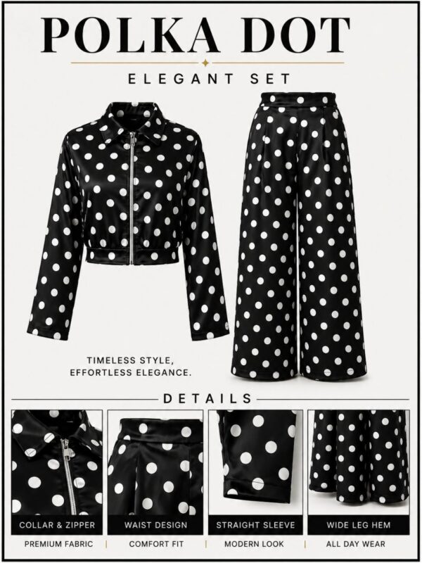 Black Polka Dot Two-Piece Set