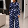Navy Polka Dot Two-Piece Set