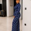 Navy Polka Dot Two-Piece Set