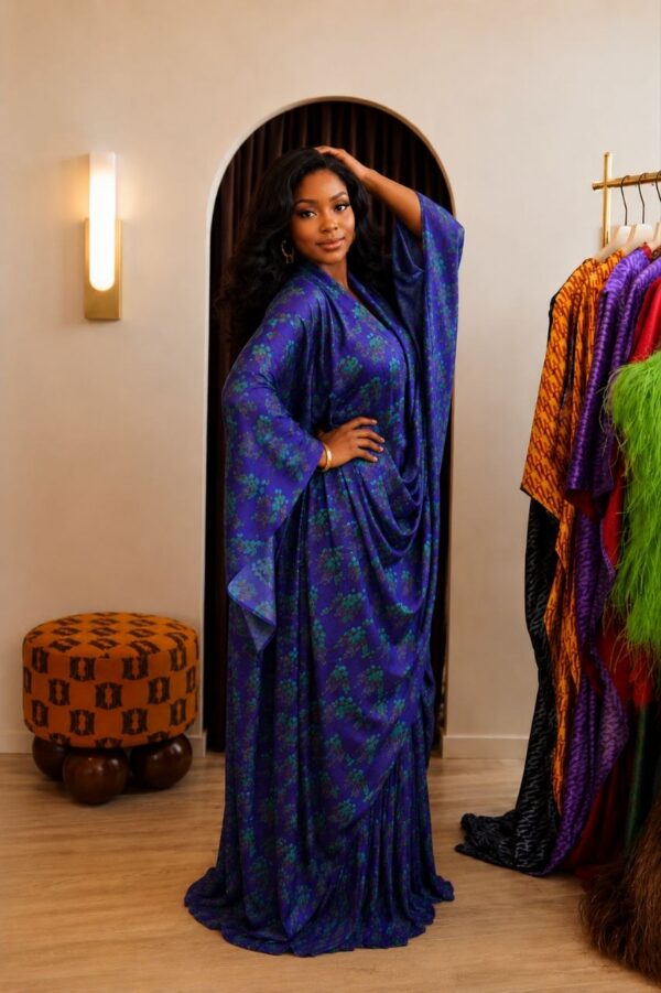 Navy Blue Two-Piece Abaya Set - Premium Wholesale