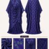 Premium Navy Blue Two-Piece Abaya Set