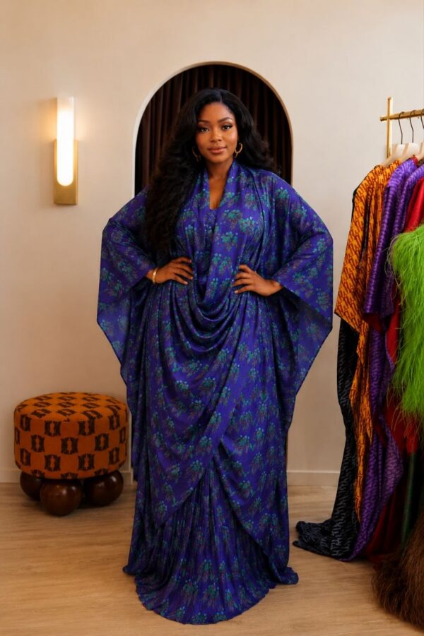 Navy Blue Two-Piece Abaya Set - Premium Wholesale