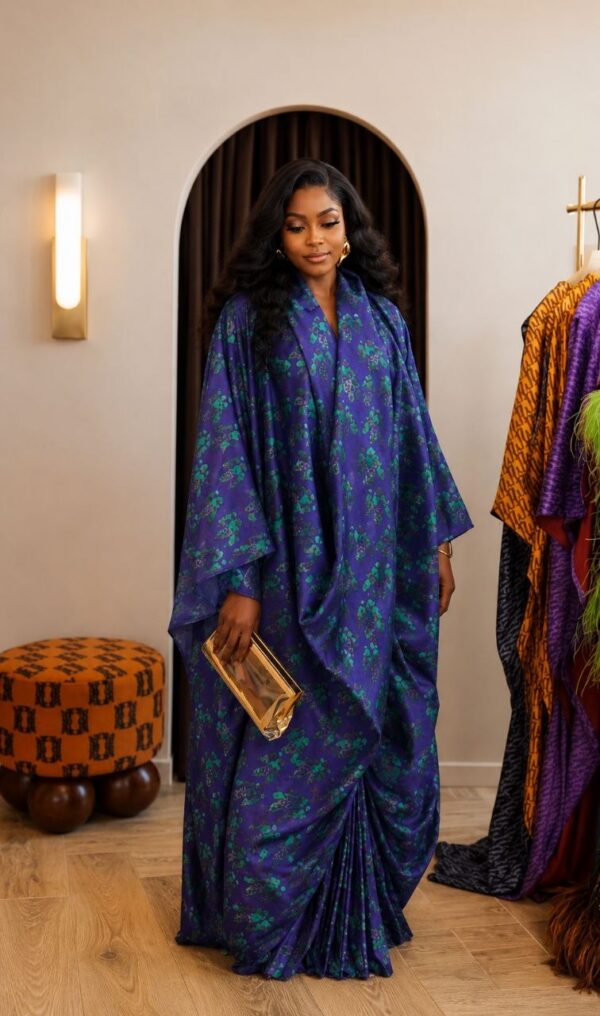Premium Navy Blue Two-Piece Abaya Set