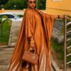 Premium Brown & Red Kimono Pants Set