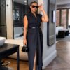 Premium Black Wrap Dress - Wholesale