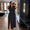 Premium Black Wrap Dress - Wholesale