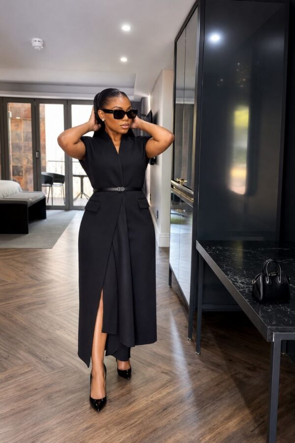 Premium Black Wrap Dress - Wholesale